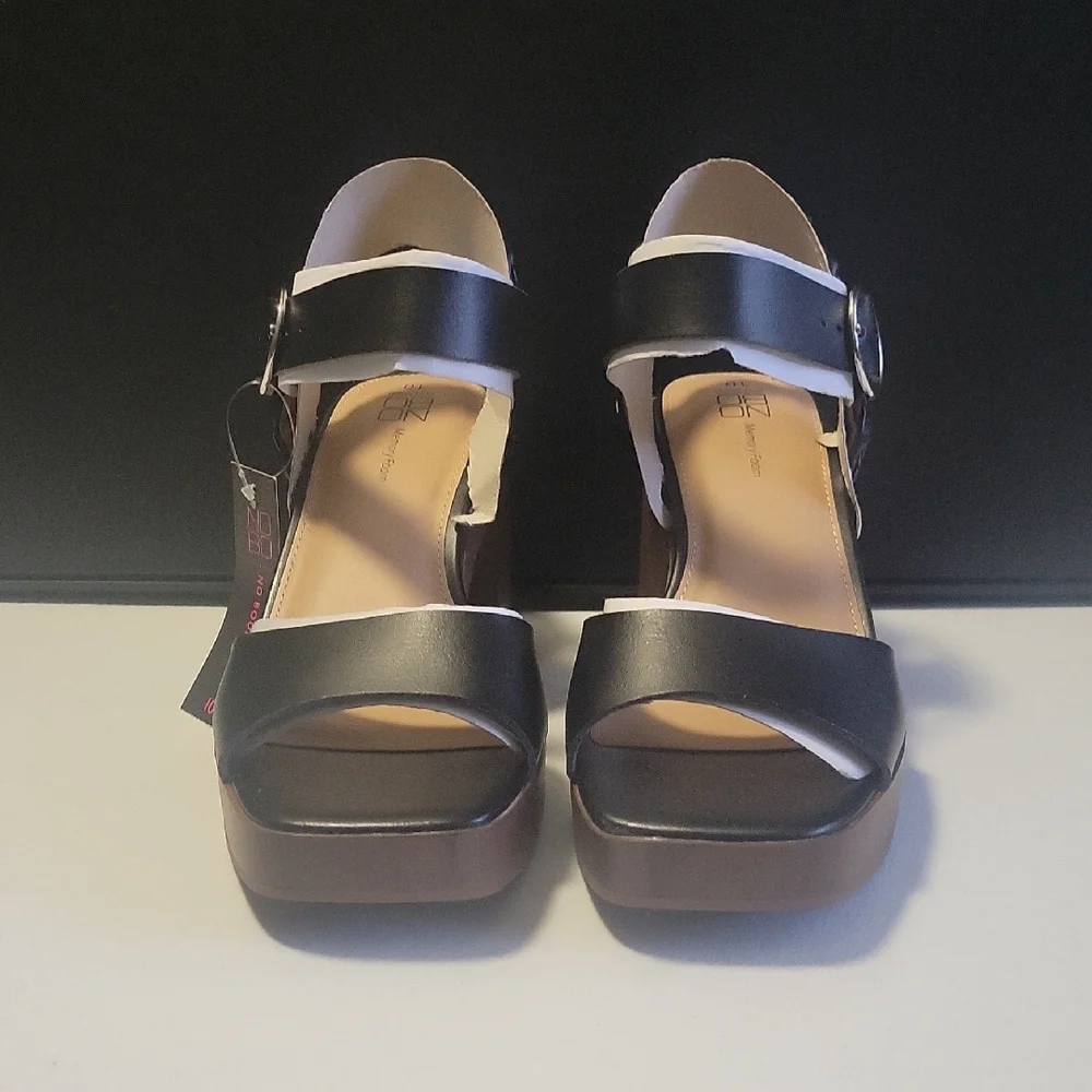 No Boundaries Black and Brown Block Heel Shoes